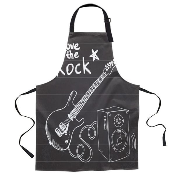 

aprons blackboard rock music for women men kid cooking baking apron kitchen utility equipment accessories
