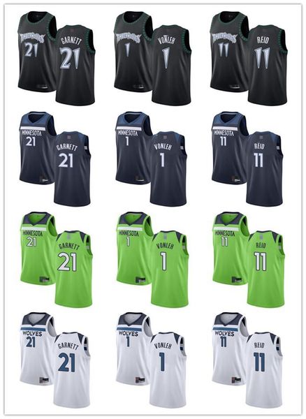 

menÂ womenÂ youth\rminnesota\rtimberwolves\r1 noah vmnleh 11 naz reid 21\rkevin\rgarnett customs white navy basketballÂ jersey, Black