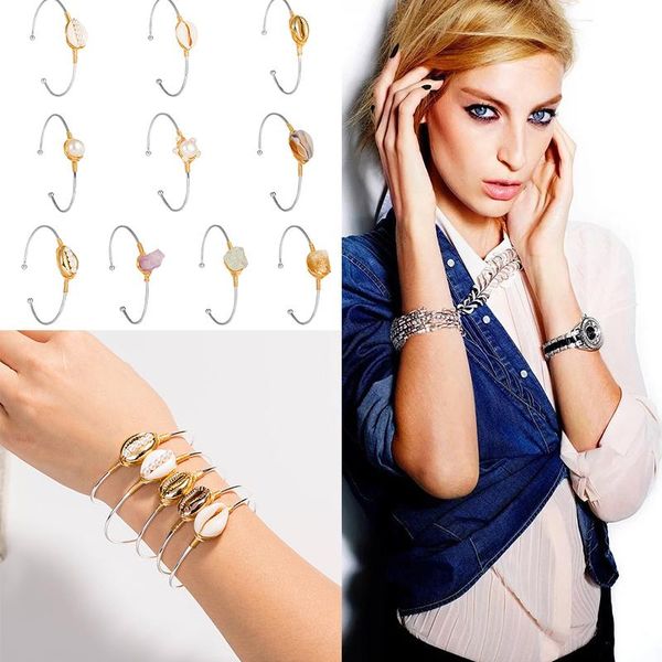 

bangle natural stone pearl bracelet women fashion marble striped shell jewelry boutique girl gift, Black