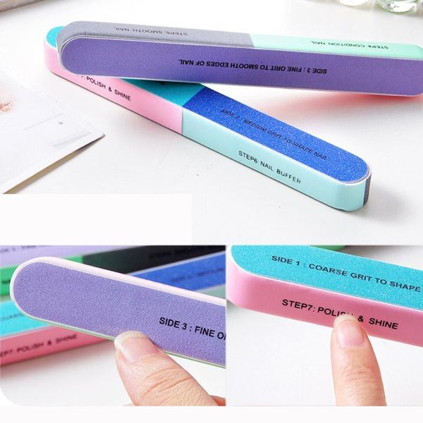 

nail art kits nails creative printing colorful file sanding sand six-sided polishing buffer for uv gel polish pedicure tool