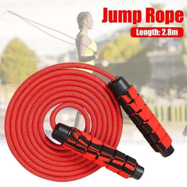 

2.8m adjustable jump ropes sports fitness counting skip rope sponge handle skipping wire fitnesss equipment1
