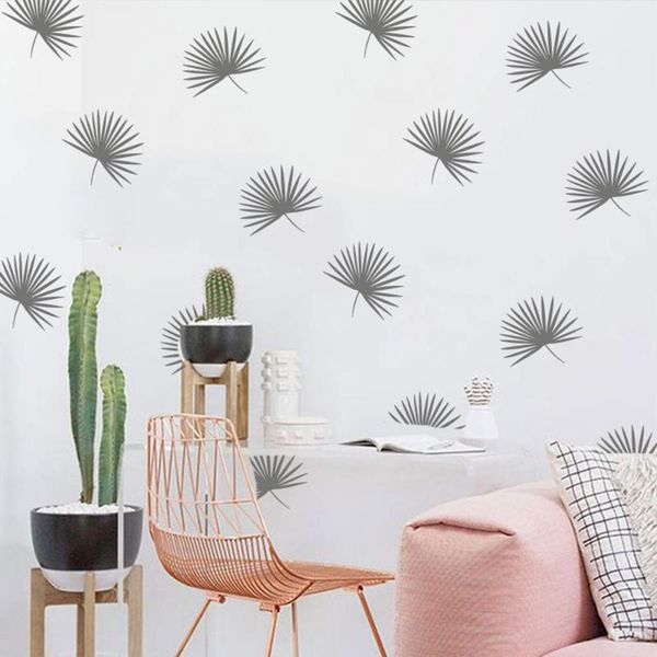 

wall stickers cartoon hand drawn palm leaf sticker baby nursery kids room tropical tree leaves decal bedroom decor