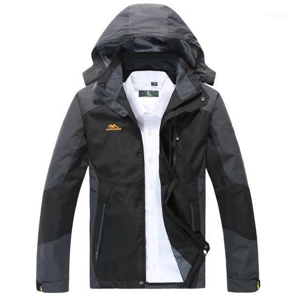 

men's jackets plus 10xl 8xl 6xl 5xl 4xl waterproof spring hooded coats men women outerwear army solid casual brand male clothing, Black;brown