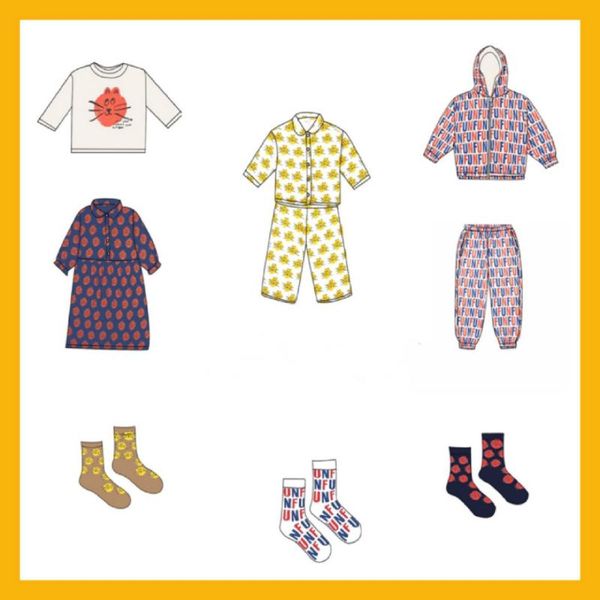 

clothing sets in stock 2021 spring and summer bc children's suit girls cat dress pajamas boys sportswear socks, White