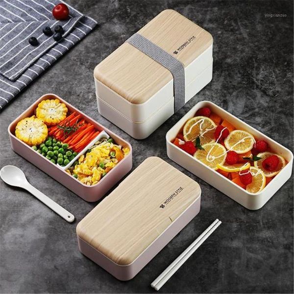 

bag organizer leak-proof lunch box bento with cutlery for kids students adults school office microwave large capacity separate design1, Blue;pink