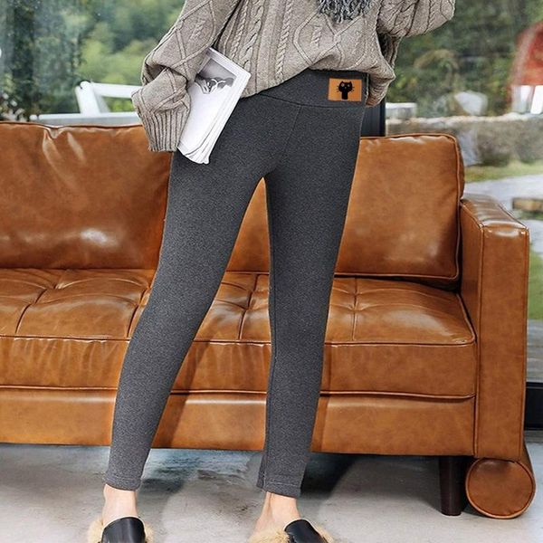 

women's pants & capris winter women fleece thick keep warm gym sweatpants casual solid elastic waist print loose female trousers leggin, Black;white