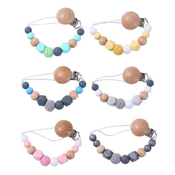 

pacifiers# baby pacifier clips silicone teething beads holder for soothie chian teethers toy pendent