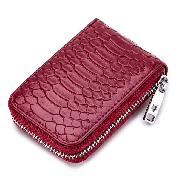 

card holders genuine leather small wallets holder coin purse women's cowhide multi position female zipper case, Brown;gray