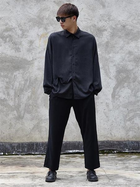 

men's pants straight summer pendant dark casual simple large size fashion with small feet, Black