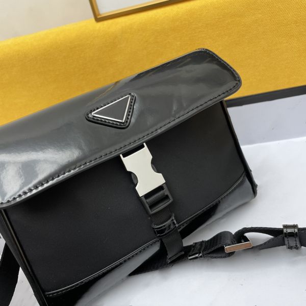 

blackrecycled nylon leather waterproof crossbody bag retro casual simple shopping portable travel shoulder backpack