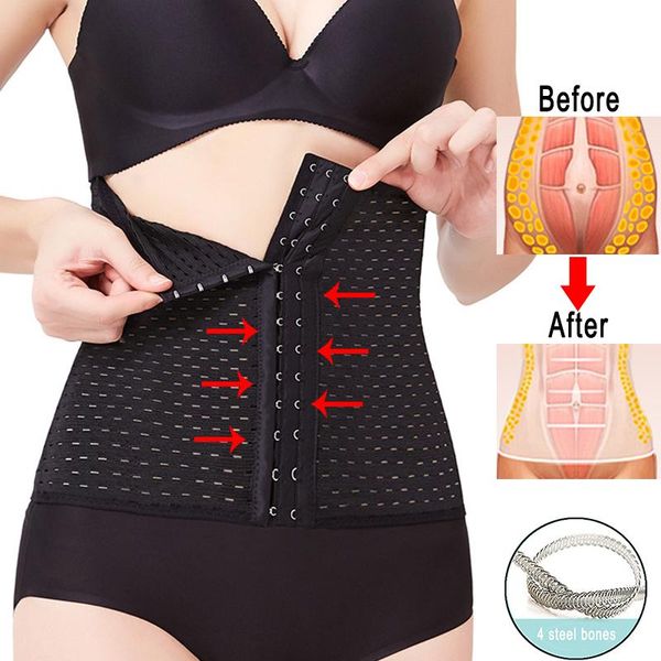 

women slimming sheath waist trainer flat belly reducing belt body shaper modeling straps corset tummy shapewear girdle faja women's sha, Black;white