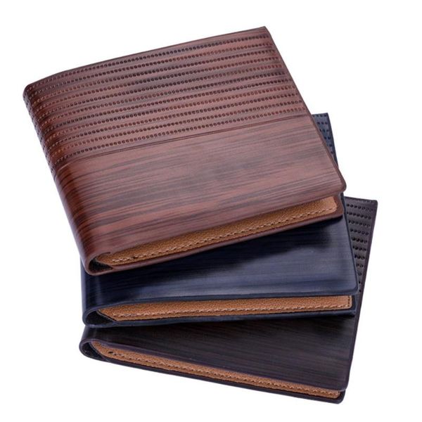 

wallets vintage men embossed wallet fashion solid color multi slots faux leather short purse, Red;black