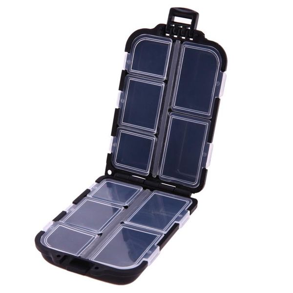 

lattice utility fishing tackle box lures hooks hard pastic tools black accessories