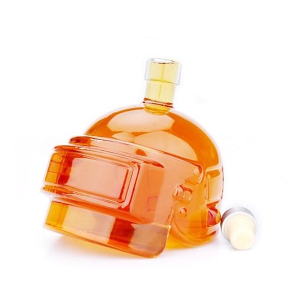 

hip flasks large capacity creative novelty 3d helmet pubg glass whiskey wine decanters ktv bar carnival party flask