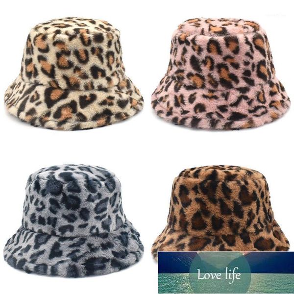

wide brim hats winter faux fur bucket hat fluffy warm leopard for women men1, Blue;gray