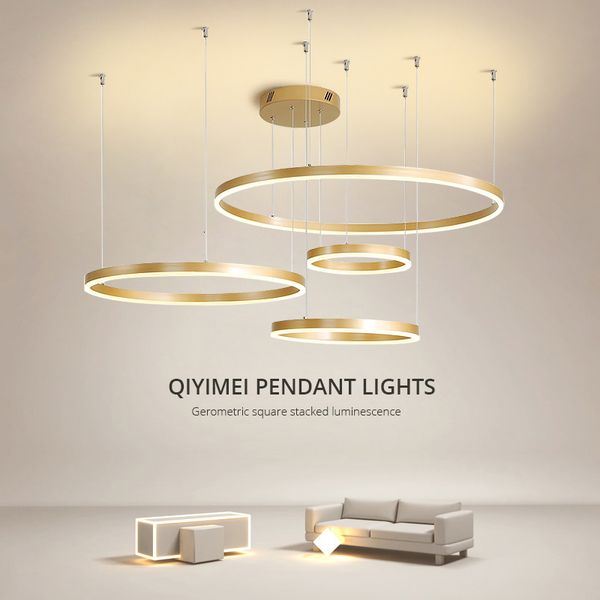 

table lamps qiyimei modern led pendant lights gold black coffee for bedroom dining living room bar hanglamp indoor luxury lighting