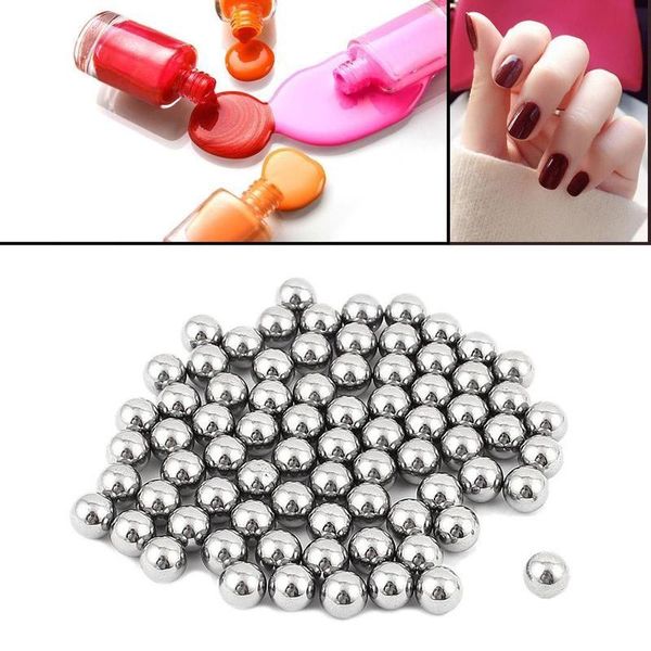 

nail art kits 100pcs polish mixing ball 4mm stainless steel tool for glitter agitator beads