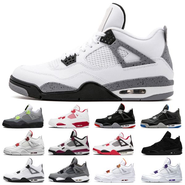 

2021 new basketball shoes 4s man cat taupe haze shimmer desert moss white oreo cement blue sail pine green pure money travis bred diy neon o