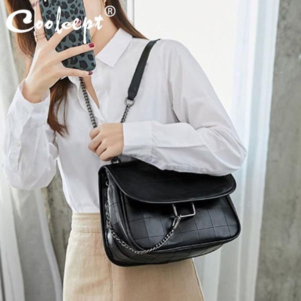 

evening bags coolcept women chain shoulder bag pu leather summer crossbody fashion diamond lattice casual young ladies phone