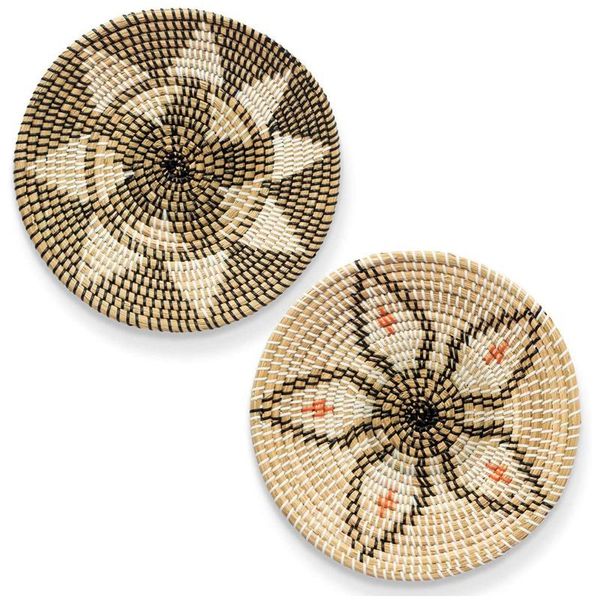 

decorative objects & figurines woven basket wall decor set rattan wicker art fruit seagrass bowl