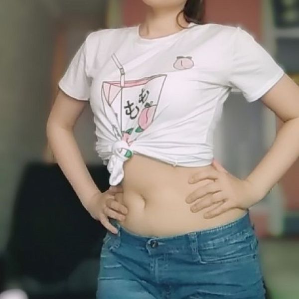 

peach juice japanses style aesthetic grunge t-shirt women girls 90s fashion kawaii white tee summer casual tumblr tee 210518
