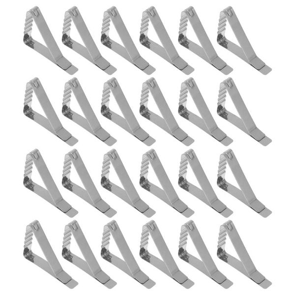 

clothing & wardrobe storage 24pcs stainless steel tablecloth clips antiskid table cover fixing clip (silver)