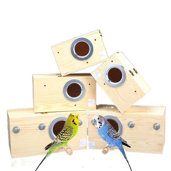 

solid wood breeding box bird cage accessories supplies nest parrot vertical cages