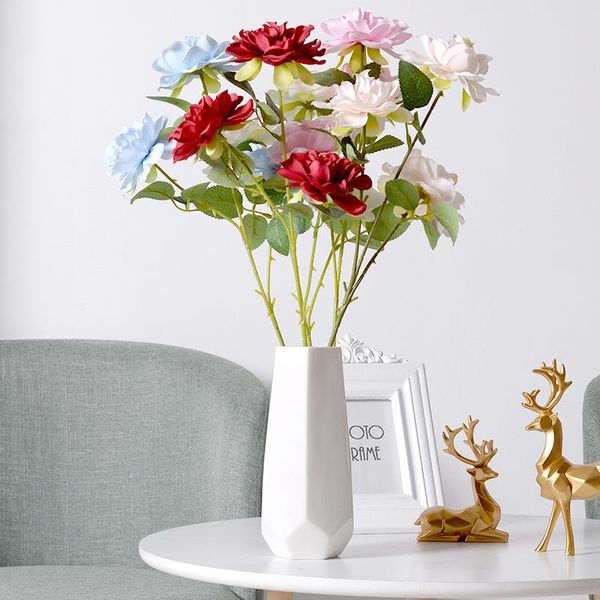 

decorative flowers & wreaths artificial flower gardenia furnishings living room indoor dining table coffee tv cabinet arrangement decoration