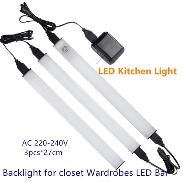 

cabinet light dc12v with usb charger touch sensor induction led backlight for cupboard kitchen closet wardrobes bar 30cm