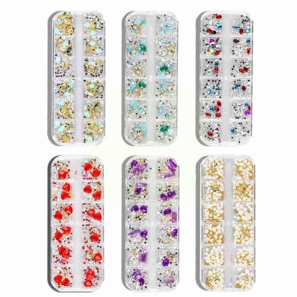 

nail art decorations crystal rhinestone diamond gem 3d glitter do beauty decoration silver akcesoria paznokci multi-size t3t5, Silver;gold