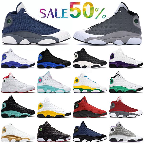 

2022 fashion basketball shoes jumpman 13 13s mens women flint atmosphere grey hyper royal court purple playground lucky green brave blue hig