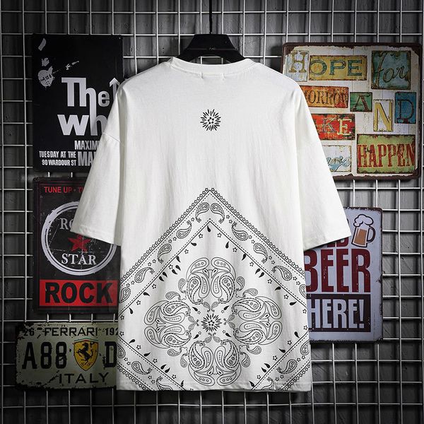 

men's t-shirts 2021 summer homme tshirt print t-shirt streetwear hip hop o-neck men casual male tees 5xl d8jd, White;black