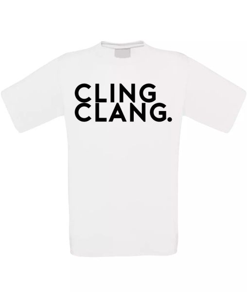

cling clang mens t-shirt - funny impractical jokers gift present tv dad, White;black