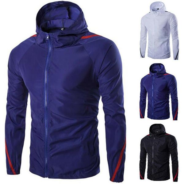 

men's jackets hooded lightweight windbreaker windproof rain jacket hoodie coat outwear, Black;brown