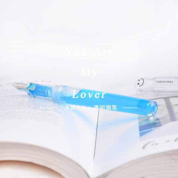 

fountain pens smile transparent pen, dip with 2 nibs option and 1 bottle ink