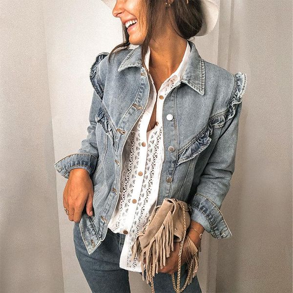 

denim jacket for women 2021 lace side outwear autumn & winter street woman clothing women's jackets, Black;brown