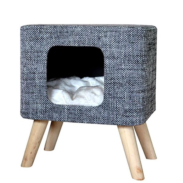 

cat beds & furniture loft creative stool nest house cotton linen wear resistant and scratch