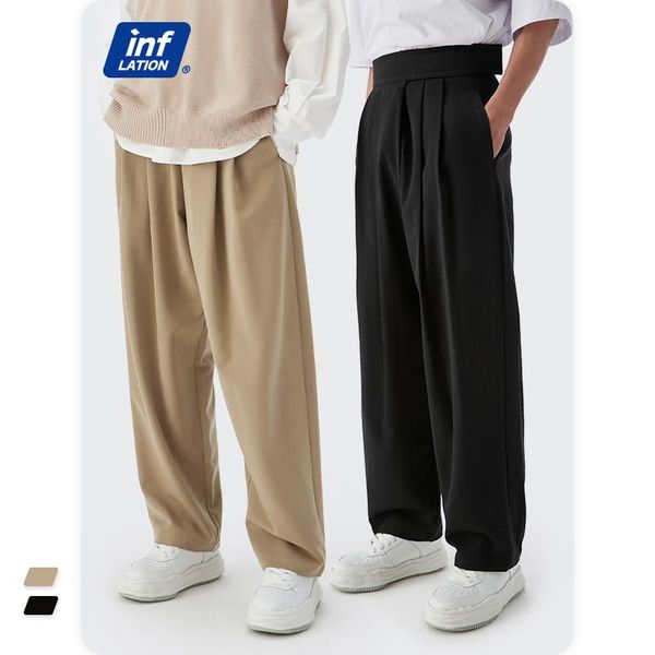 

men's pants inflation casual 2021 fashion loose straight suit men black trousers male hip hop japanese streetwear