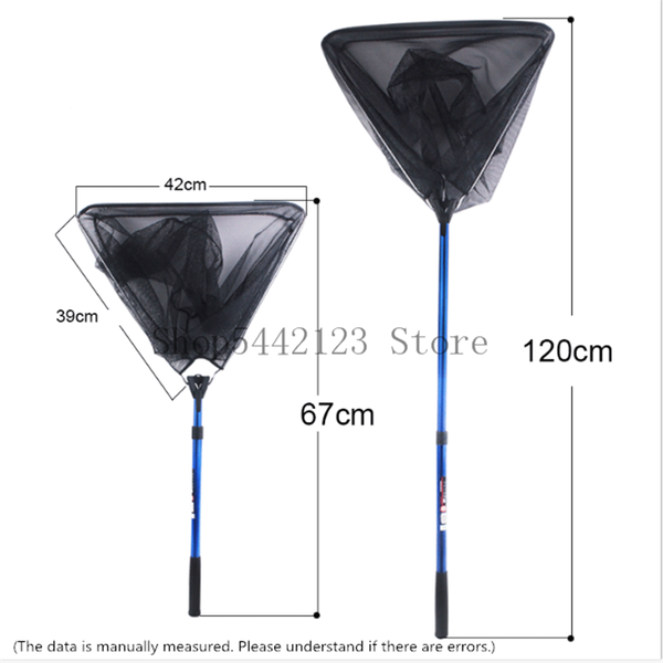 

fishing net aluminum alloy composite triangle folding non-slip handle portable immersion gear blue red green accessories
