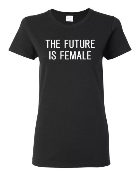 

the future is female junior fit ladies tee shirt 433, White;black