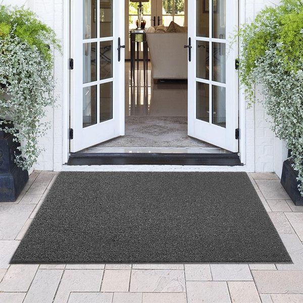 

carpets anti slip entrance doormat home outdoor indoor door mat for balcony bedroom solid color grey durable dustproof floor