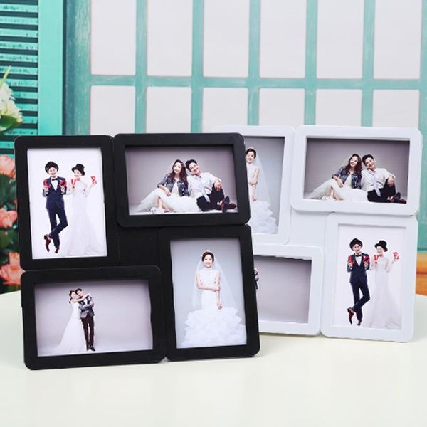 

frames simple and modern 6-inch po frame, set-up, wall-mounted wall, four-grid combo frame