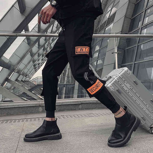 

pants spring 2021 black joggers men's fashion side pocket decoration thin streetwear fit casual hip hop all games ty1k