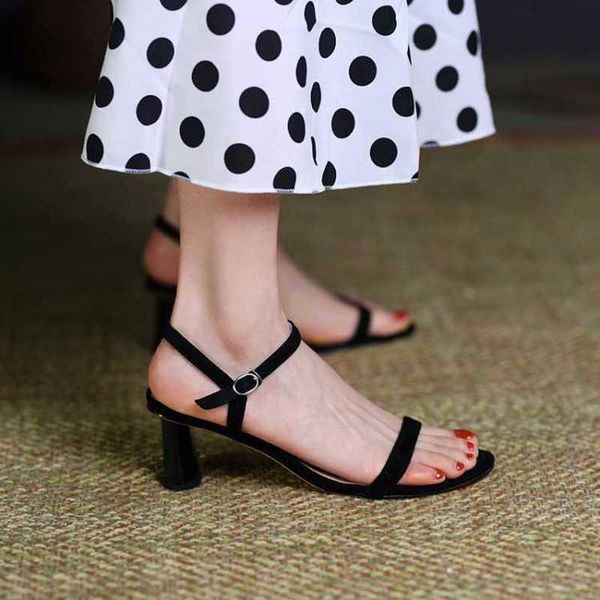 

dress shoes summer square high heels platform woman ankle strap sandal ladies casual party women wedding pumps, Black