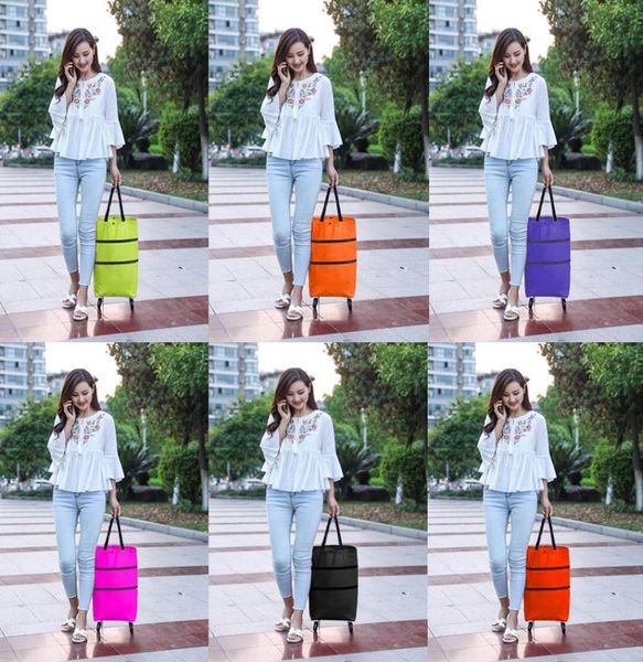 

tug bag shopping supermarket buy vegetable cart folding wheel home puller custom backpack