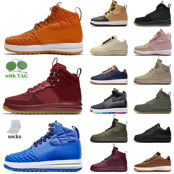 

wholesale lunar 1 duckboot boots designer shoes burgundy blue gold cider red wolf grey olive canvas mens women ducks lf1 fashion trainers ch, Black