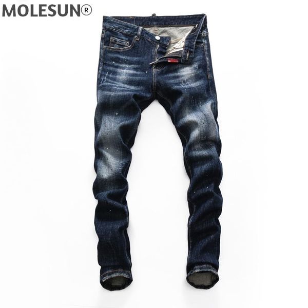 

men's jeans european brand men italy pants design cool slim denim trousers blue hole for 8146