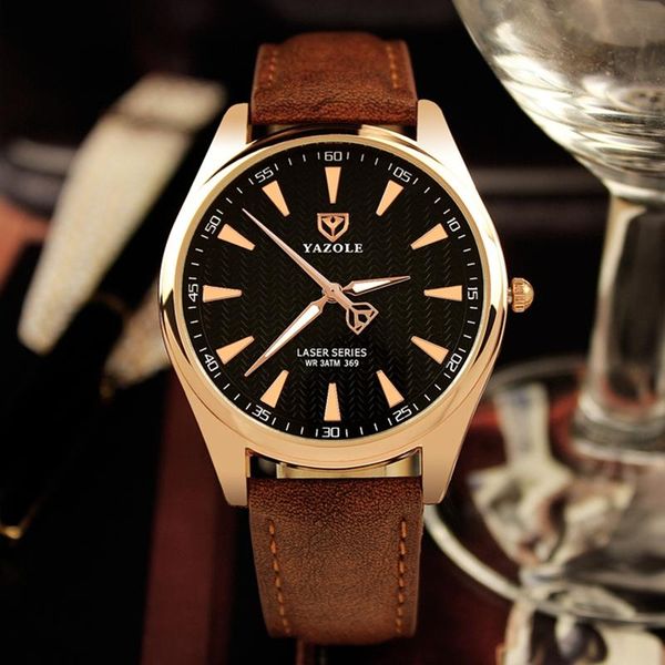 

wristwatches yazole fashion leisure business style quartz movement men watch practical luminous hands life waterproof relogio masculino 369, Slivery;brown