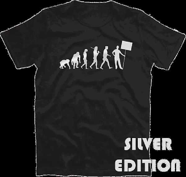 

silver edition protestor evolution demo demonatration protest t-shirt s-xxxl, White;black