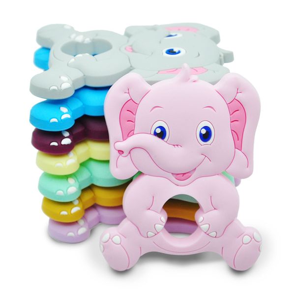 Food Grade Baby Silicone Massaggiagengive BPA Free Cute Elephant Animal Shape Cartoon Dentizione Roditori Gioielli fai da te Ciuccio Giocattolo infantile per allattamento